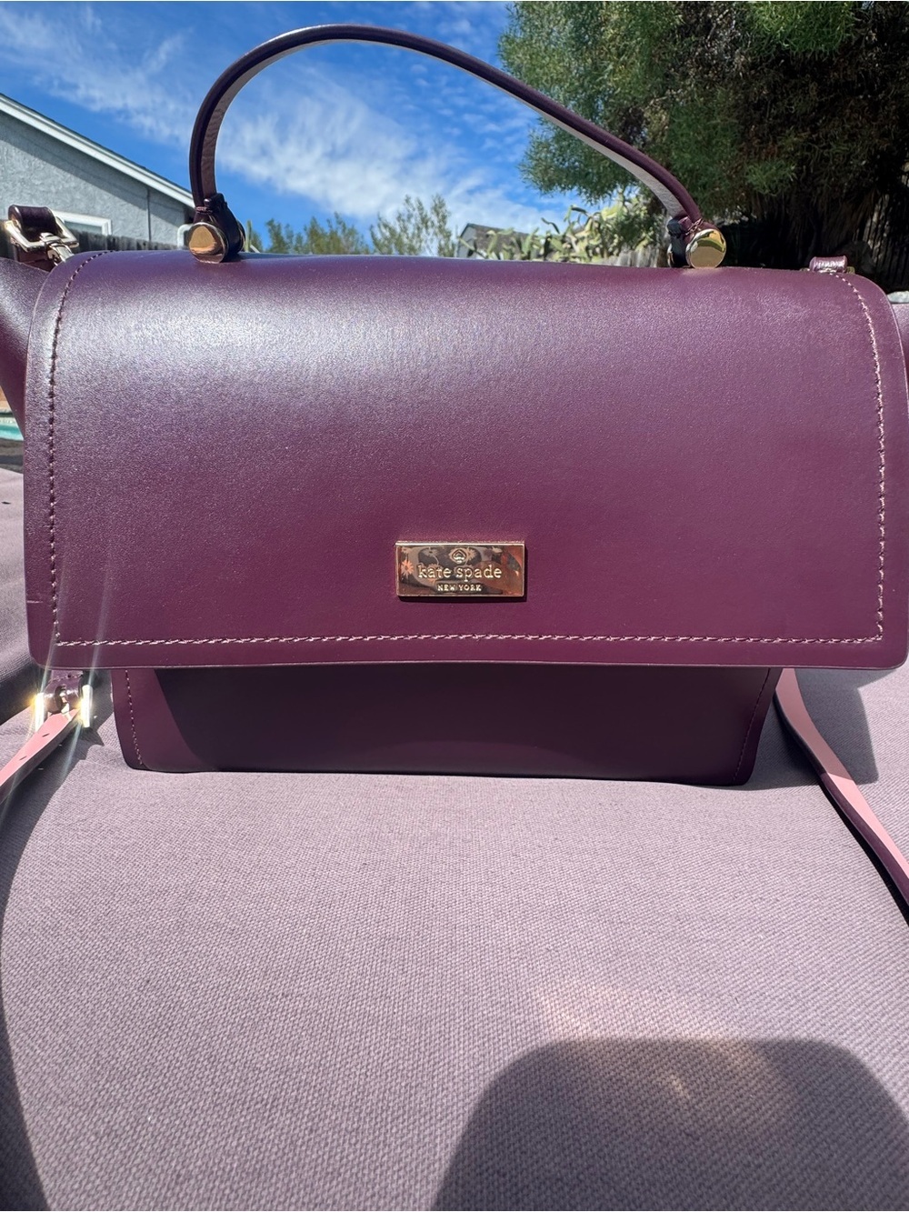 Kate Spade Magnolia Park Large Laurel Satchel Moody Plum Leather Crossbody
VGUC - Picture 16 of 16